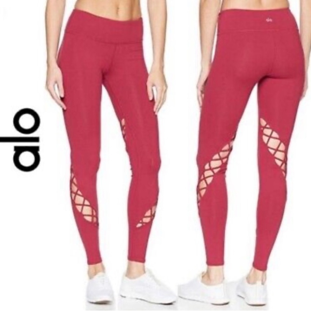 ALO yoga interlace red leggings size small